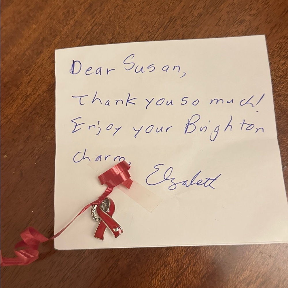 🆕 Brighton American Heart Association Red Ribbon charm w tiny heart Retired